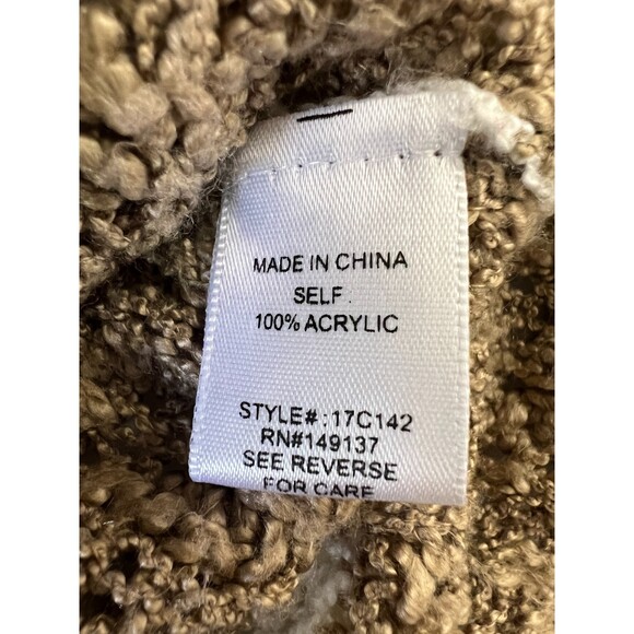 Onetheland Women's Tan White Stripe Knit Sweater Pocket Size S - Picture 5 of 9